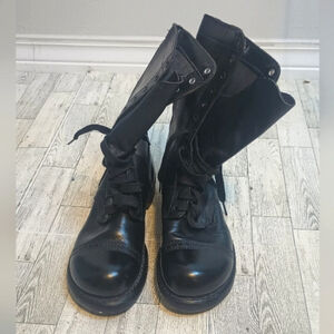Men's Black Leather Combat Boots
